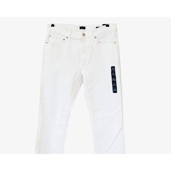J. Crew Men's Slim Flex Denim Jeans White Cotton Blend Straight 31" x 32" NWT - Picture 3 of 4